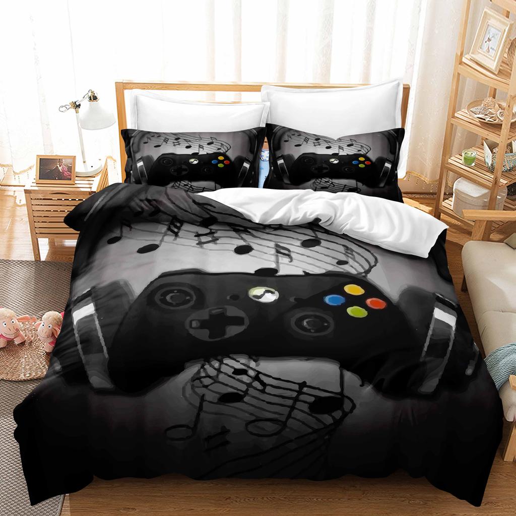3D Printing Boy's Room Bedding Set Game Handle Duvet Cover 2/3 Pieces AU140 * 210 Full Size Quick Drying Easy Cleaning Home Decoration