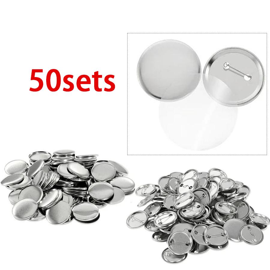 25/50sets Glossy Tinplate Button Badge Kit DIY Handmade Brooch Accessories Consumables for Anime/Game/Handicraft Lovers Fans XJM