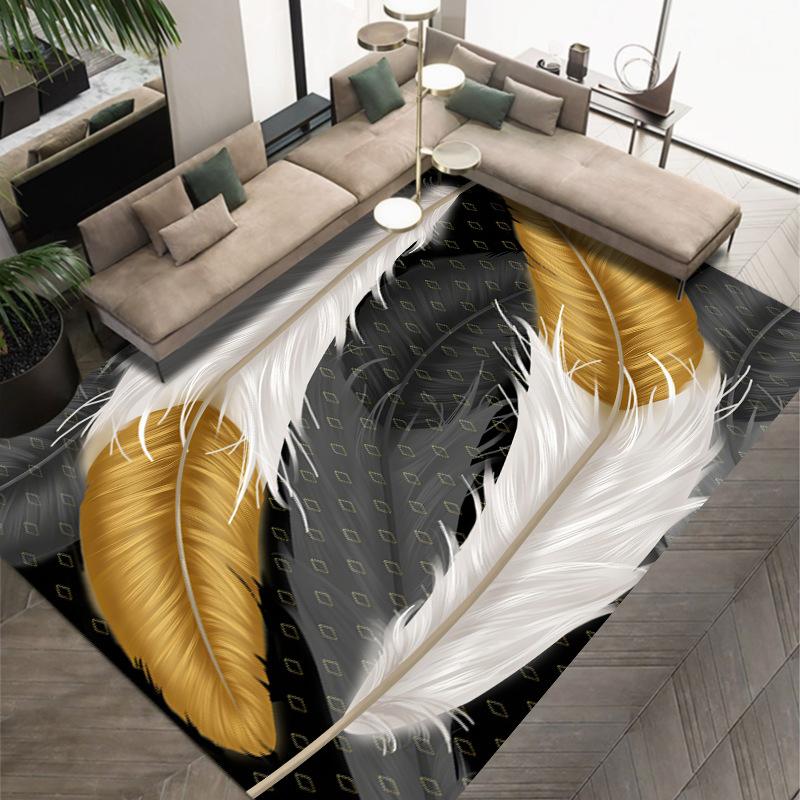

3D современный простой ковер с принтом из перьев для гостиной, полный коврик для спальни, одеяло для кровати, учебный стол и коврик для стула 200*300cm