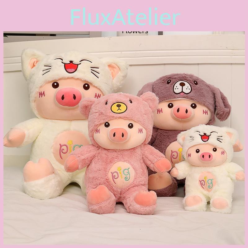 Into Turn Pig Cat Bear Dog Plush Toy Stuffed Animal Doll Decoration Bedroom
