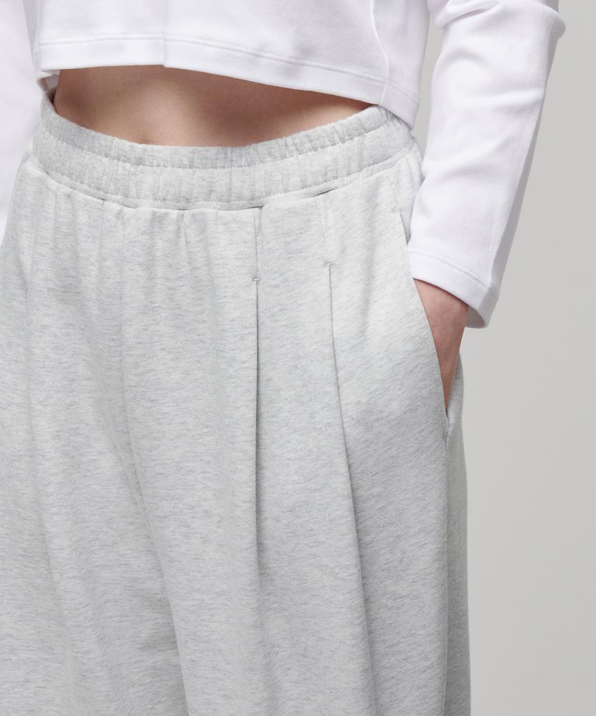 MUSINSA STANDARD WOMAN Women'S Double Knit Two-Tuck Wide Lounge Sweatpants [Melange Light Grey]
