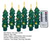 6 Pcs LED Flameless Tree Taper Candles with Remote 5.12" Real Wax Flickering Candles with 3D Flame Wick Battery Operated Candlesticks for Holiday