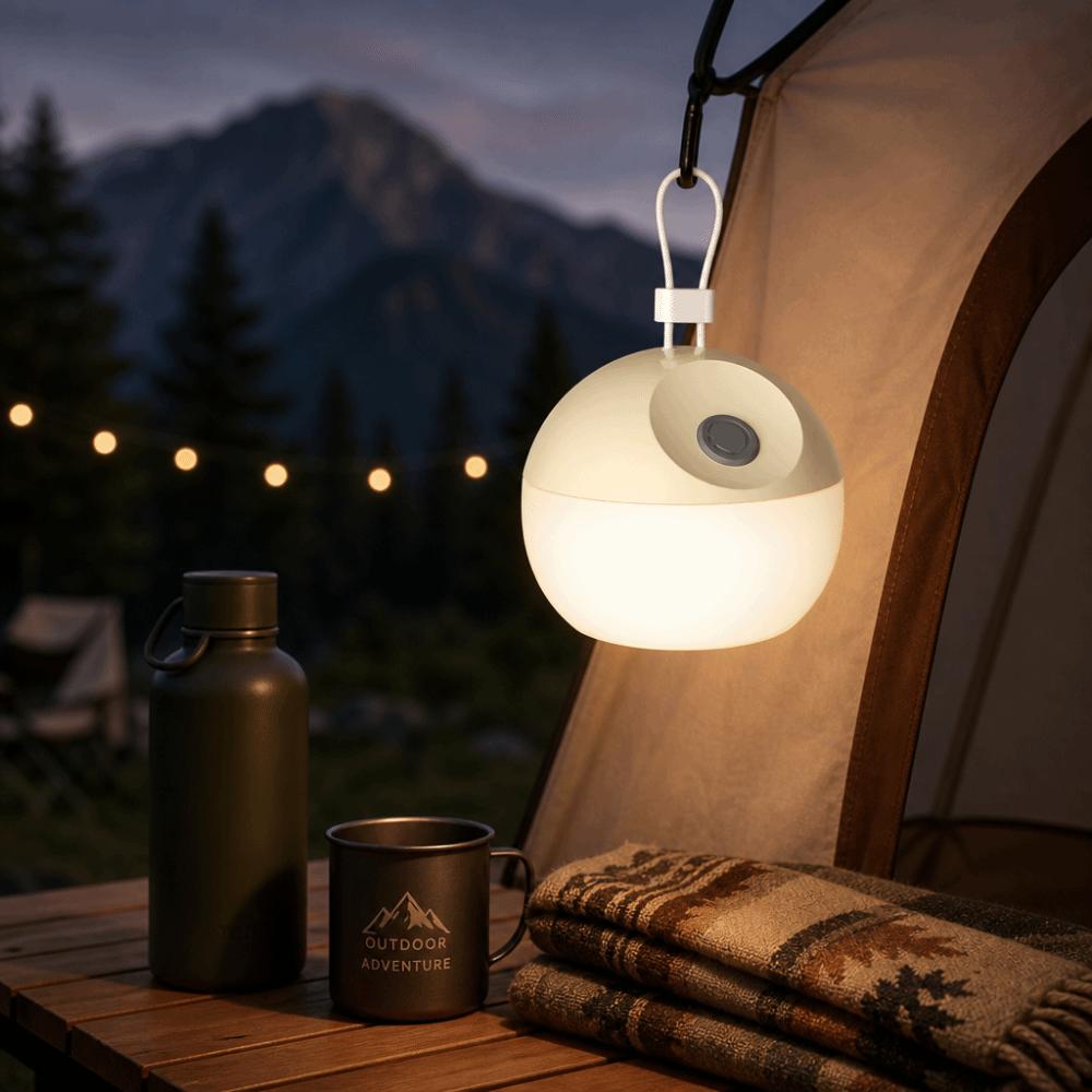 Soft Silicone Material Portable Tent Lamp Warm White Dual Modes Outdoor Soft Lighting  Tents