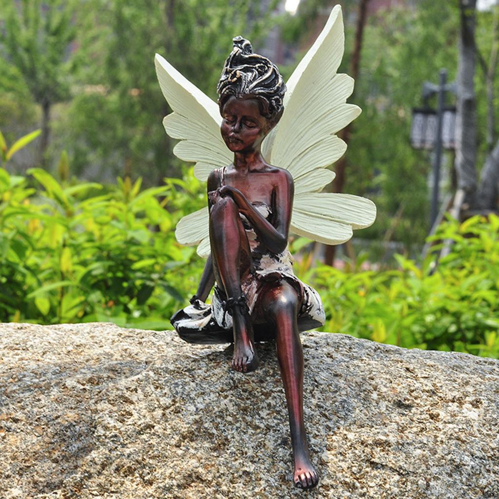 Magical Garden Fairy Figurine Shelf Lawn Statues Yard Sculpture Decor