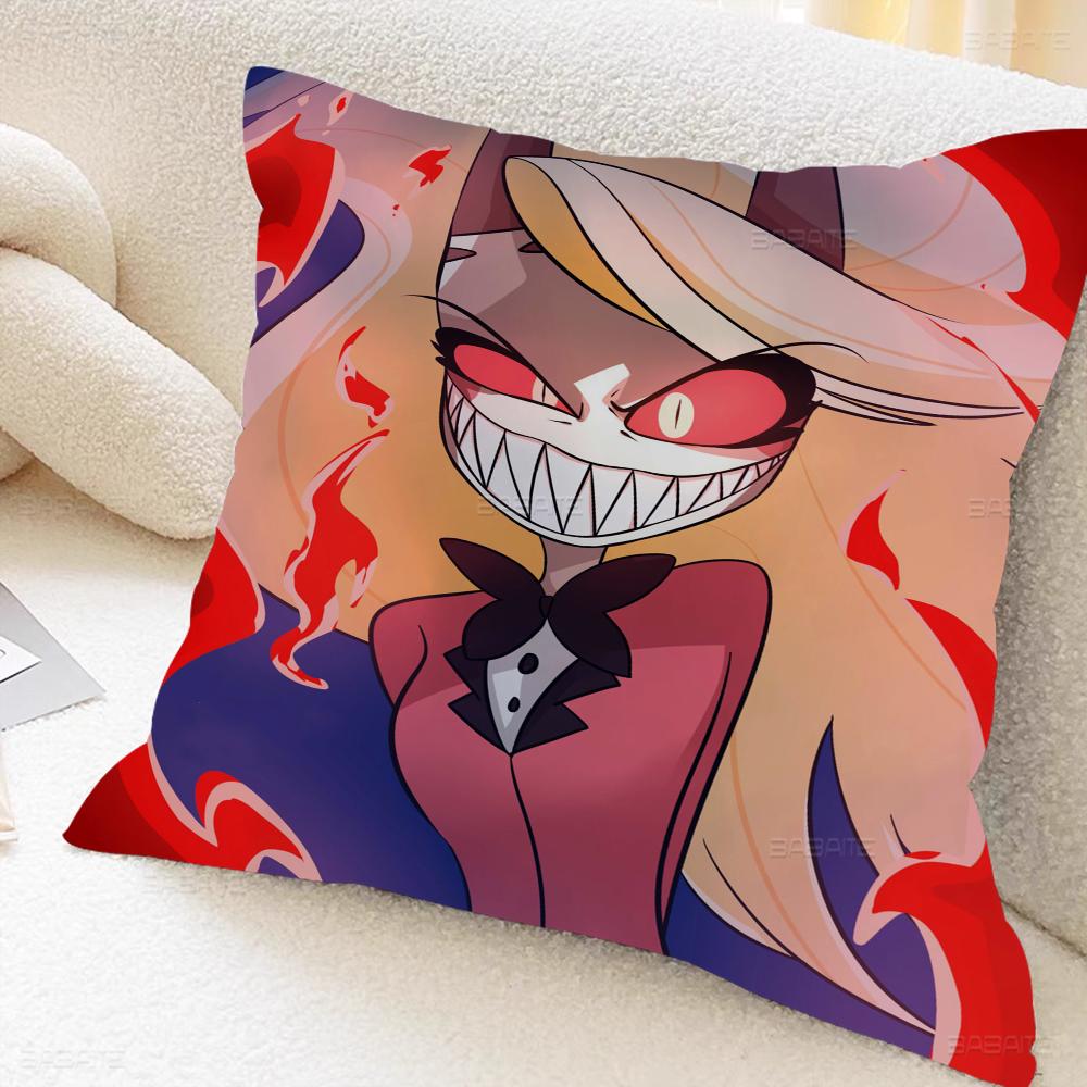 H-Hazbin Cartoon Hotel Pillow Cover For Bedroom Room And Living Room Sofa Decorative Cushion Cover