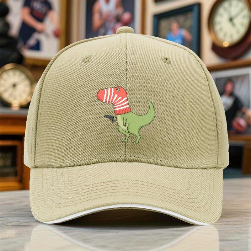 Lustige T-Rex-Dinosaurier-Baseballkappe mit rotem Sockenprint, atmungsaktive Polyester-Snapback-Mütze für Outdoor, Street Dance