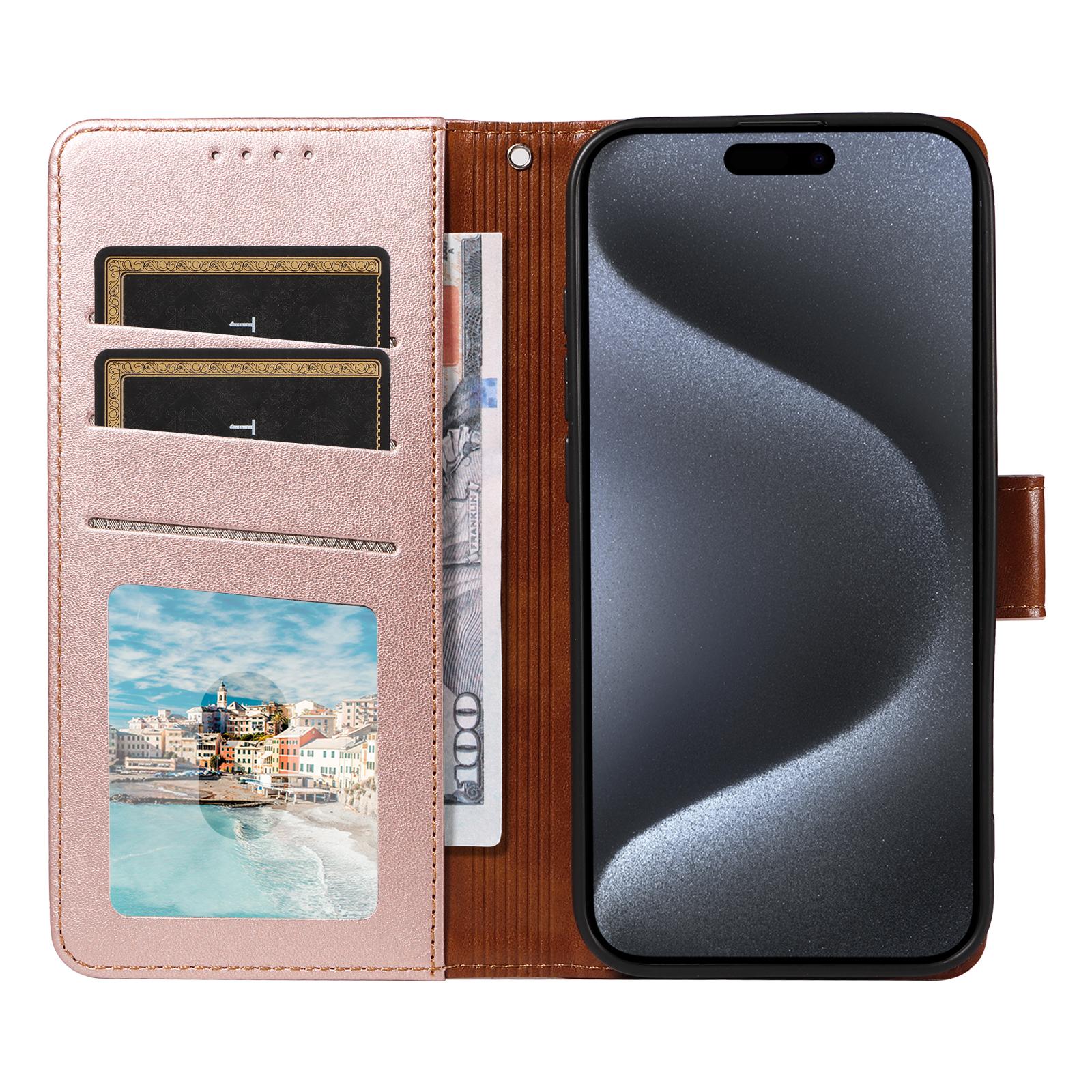 

Чохол для iPhone 16 Pro з RFID-блокуванням, гаманець з ПУ шкіри, відкидна кришка для телефону з ремінцем на зап ястя Lavender Purple