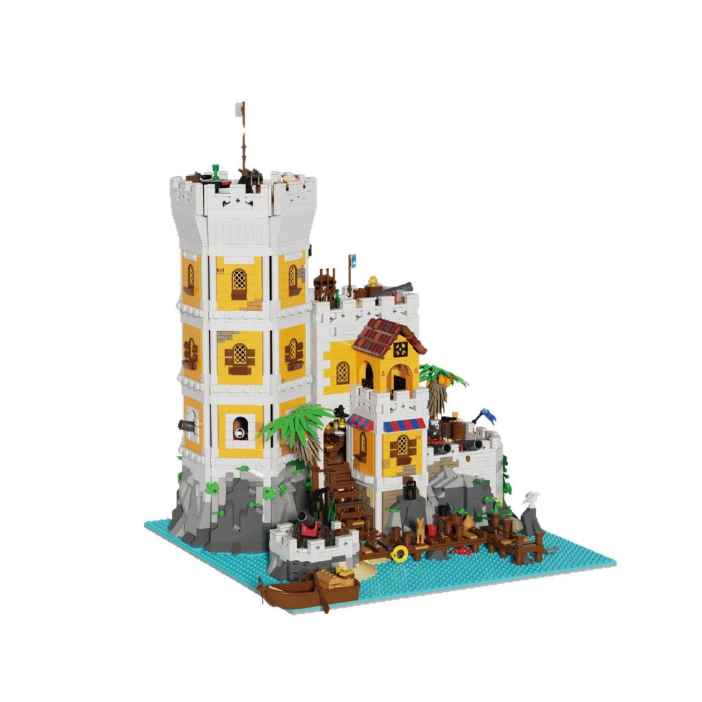 Brick Joy 66095 Sea Fortress Model - Large Building Blocks DIY Educational Toy for Desktop Display