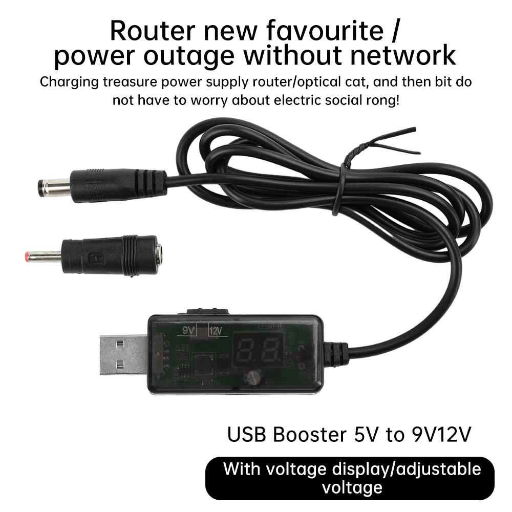 USB Step-up Converter DC 5V To 9V 12V USB Boost Converter Cable + 3.5x1.35mm Connecter For Power Supply/Charger/Power Converter