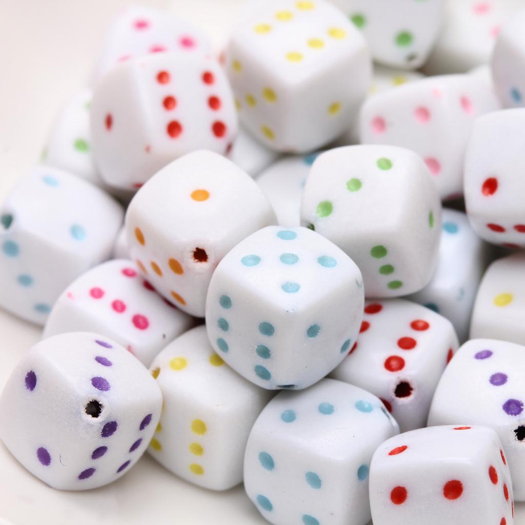 Akryl Firkantede Terningperler DIY 8mm Mellomleggsperler Tilbehør 30 stk Smykkefremstilling Armbånd Halskjede