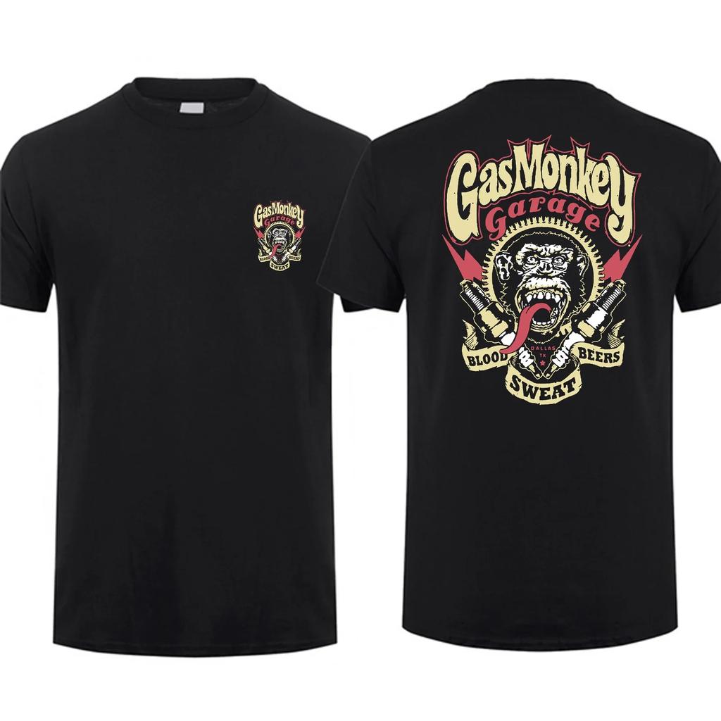 Amazing Vintage Print T Shirts 2026 Unisex Unisex Gas Monkeys Garage Hot Rods Logo Graphic Short Sleeve Tshirt Unisex Cotton Tops