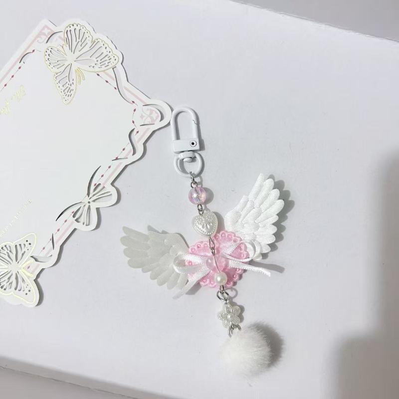 Инс Стиль Милый Сладкий Крылья Любовь Подвеска-Ключ Брелок Y2K Шарм Крылья Ангела Подвеска для Рюкзака Сумки Украшение Аксессуары A3