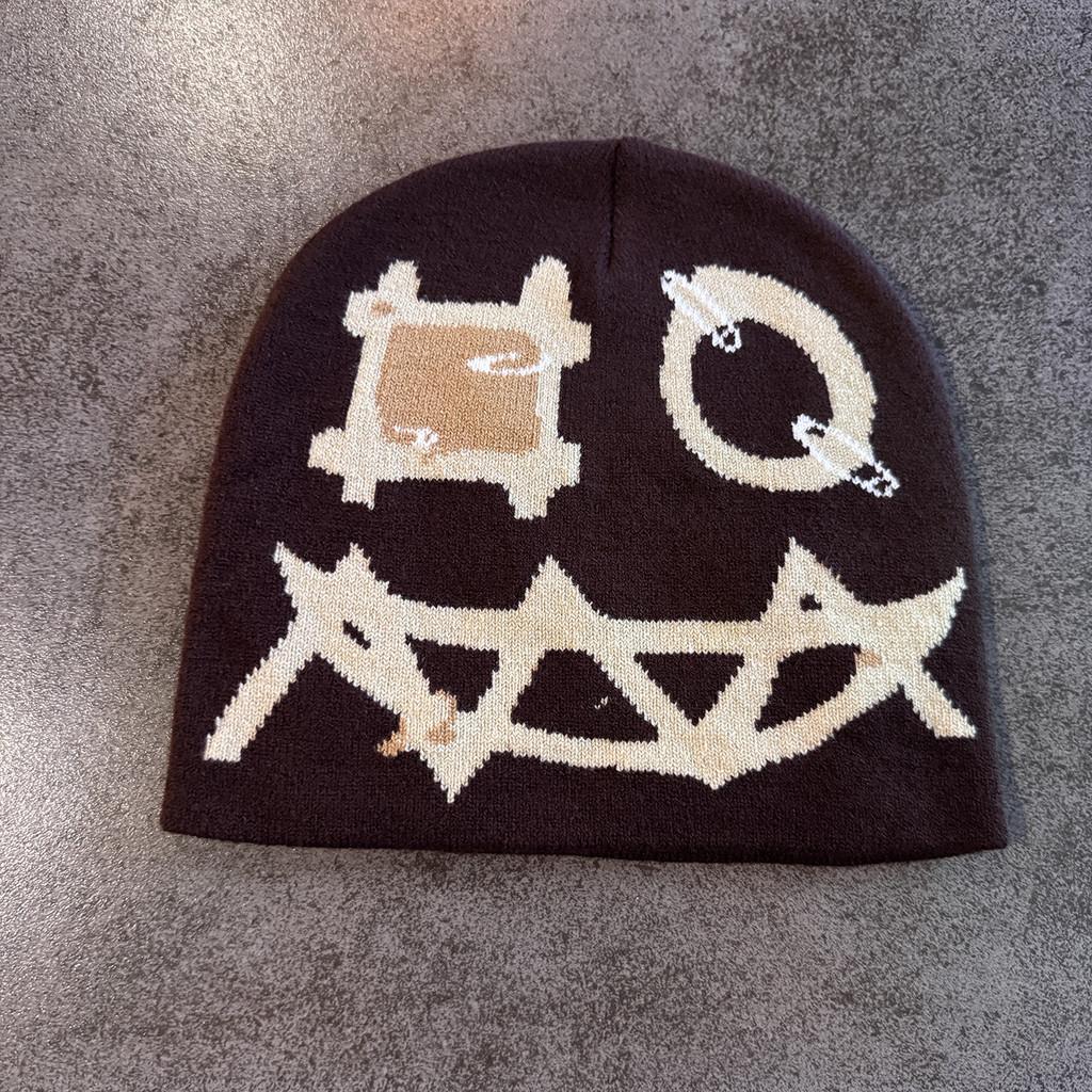 Urban Knit Fashion Hat Demon Face Knitting Pattern Teens Adults Cold Season