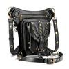 Johnature Moto & Biker Dame Midjepakke Multifunksjonell belteveske Fashion Rivet Pu Leather Skulder- og Crossbody-vesker