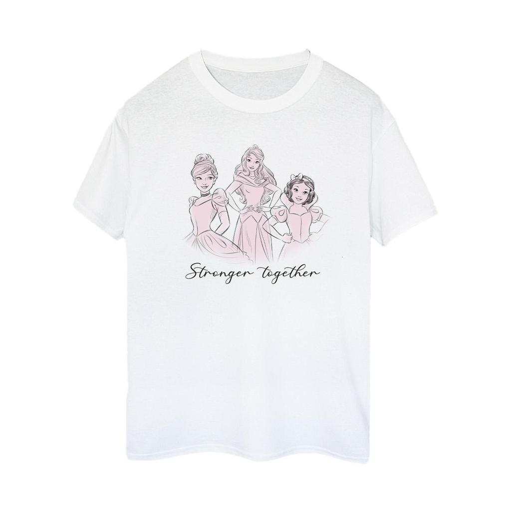 Disney Womens/Ladies Princesses Stronger Together Cotton Boyfriend T-Shirt