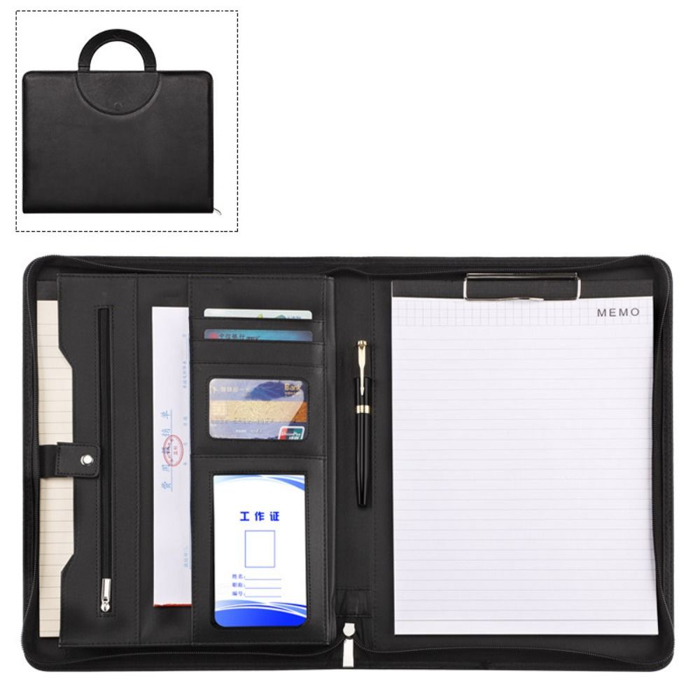 Multifunctional Contract File Folders PU Leather Document Organizer  Office School Supplies