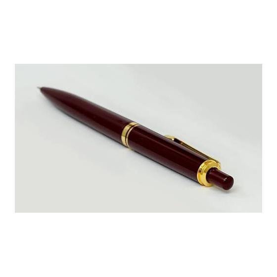 Recycled Leather Mini Notebook Cover (Brown) with Fabric Pen Case (Red) and Euro-Style Brass Parts Knock-Type Mechanical Pencil Set (Red)
