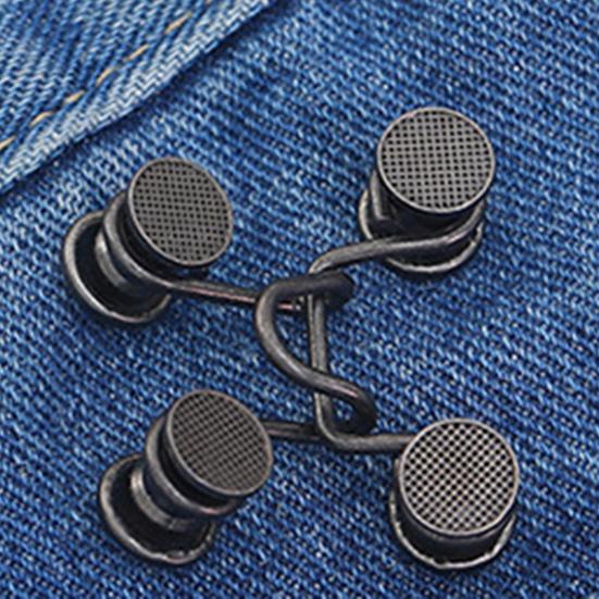 No Sewing Buttons Adjustable Waist Buckles Easy Install Reusable Jeans Waist