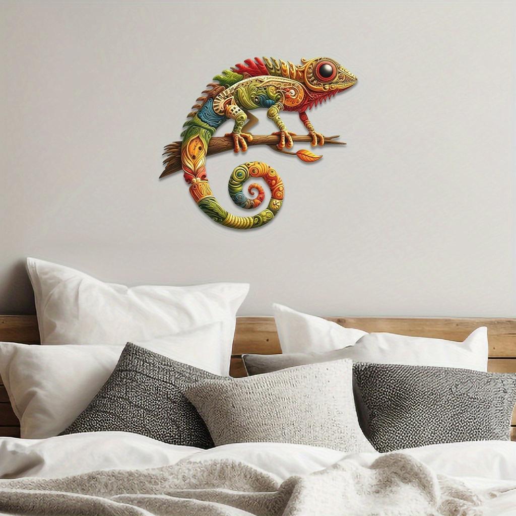 Dekorative Metall-Wandkunst Chamäleon-Skulptur Künstlerische Wanddekoration Heimdekoration Modern Minimalistisch Eisenkunst Wanddekoration für Wohnzimmer Schlafzimmer