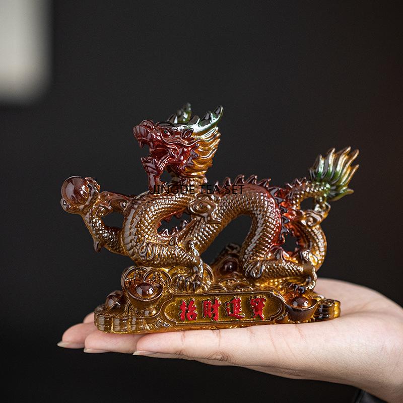 Harz Farbwechsel Teetisch, Haustier Chinesische Maskottchen, Drachenschmuck Teeremonie Zubehör