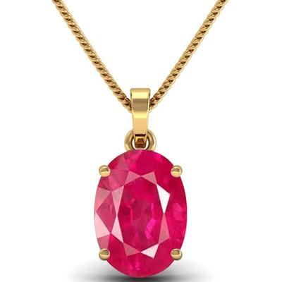 LMDPRAJAPATIS Ruby Pendant/Locket 8.00 Carat Certified Burma Ruby Astrological Purpose Panchdhatu Gold Plated Pendant Locket for Men and Women (ruby)