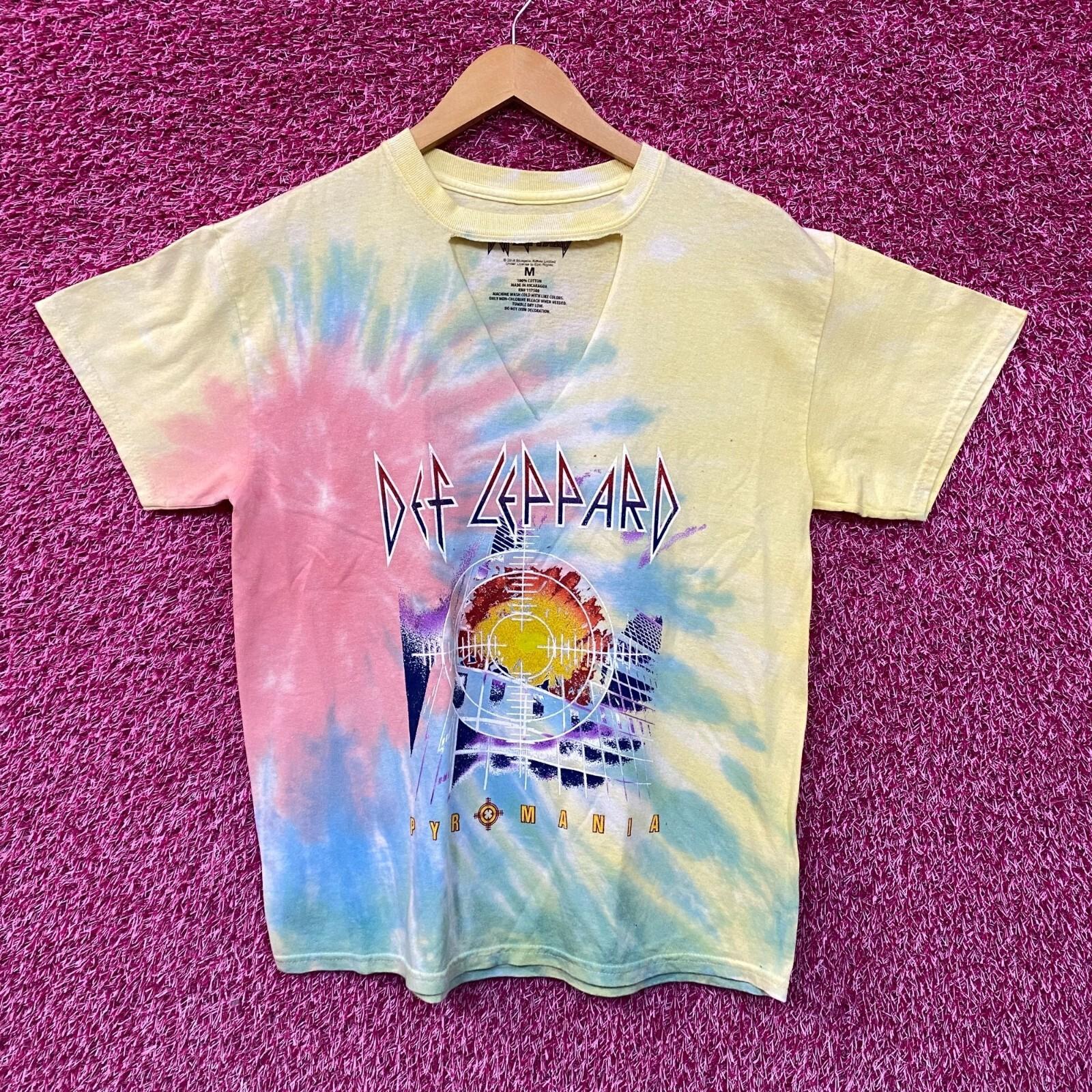 Def Leppard Pyromania Tie Dye Tshirt Size Medium XXL