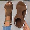 Women's Knit Sandals Breathable Open-Toe Summer Beach Shoes Comfortable Casual Sandals for Summer