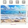2D Küsten-Meeresufer-Wandteppich, Sandstrand mit Muscheln Wandbehang