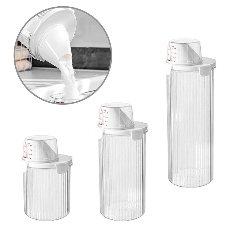 Tragbarer Waschpulverspender mit Messbecher - Luftdichter Aufbewahrungsbehälter für Waschmittel für bequemes und effizientes Waschen