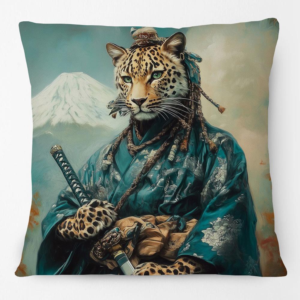 European Retro Vintage Royal Animals Portraits Leopard Panther Dog Cat Cushion Covers Sofa Pillowcase