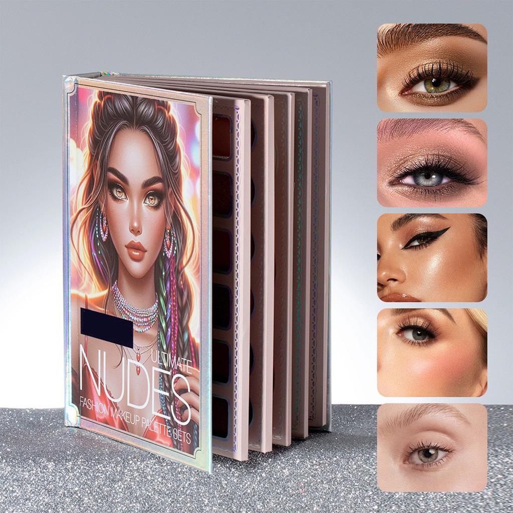 Ombretto Multi-colore Book Perlescente Finemente Scintillante, Fard a Lunga Tenuta, Gloss Labbra ad Alta Lucentezza Tutto-in-uno Makeup.