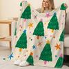 Christmas Tree Flannel Throw Blanket - Soft Warm Cozy Home Blanket for Christmas Decor & Holiday Atmosphere