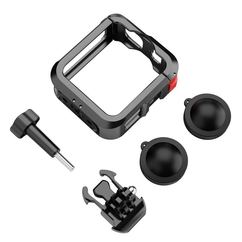 Aluminum Cage Frame GoPro MAX 2 With Cold Shoe Mount Protective Side Rail Accessory Action Camera
