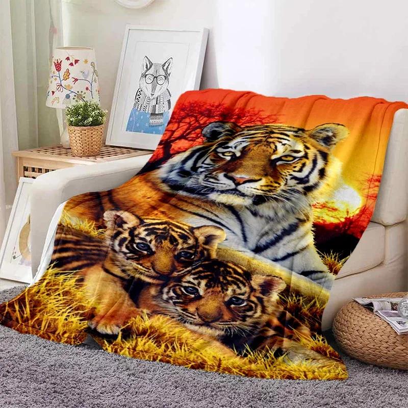 3D Tiger Blanket Super Soft For Spring Autumn Modern Line Art Sherpa Blanket Bedspread Throw Travel Dropship Sumikko Gurashi