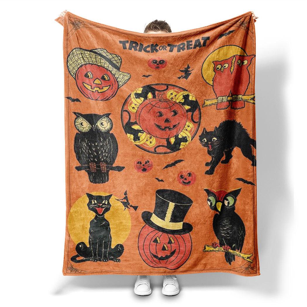 

Halloween cartoon pumpkin Printed Blanket for Sofa Travel Camping Living Room Office Conditioning Blanket for All Seasons Gifts 75x90cm