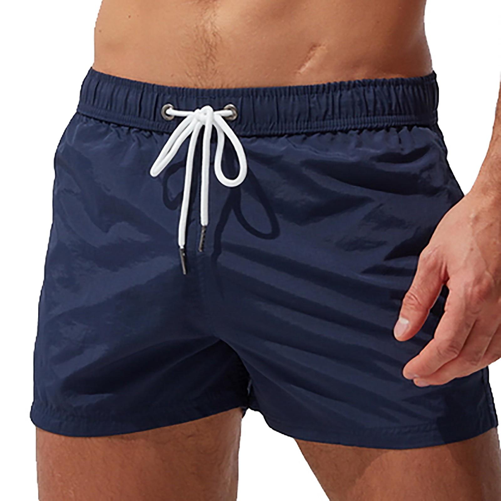 

Мужские пляжные брюки с карманами на молнии, шорты для серфинга, повседневные модные плавки S тёмно-синий