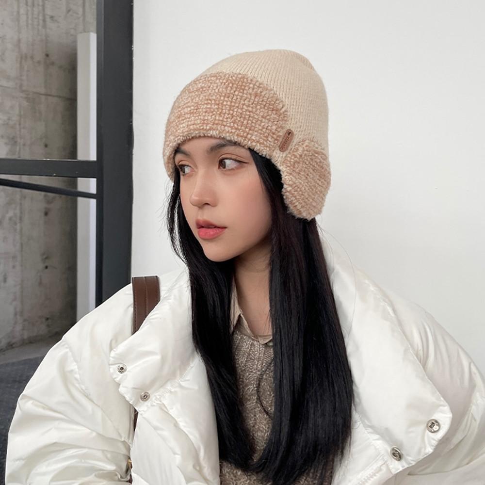 CAVETEE 2 Fasce Invernali A Maglia Grossa Per Donna - Paraorecchie Morbido In Lana (Beige E Grigio) - 3