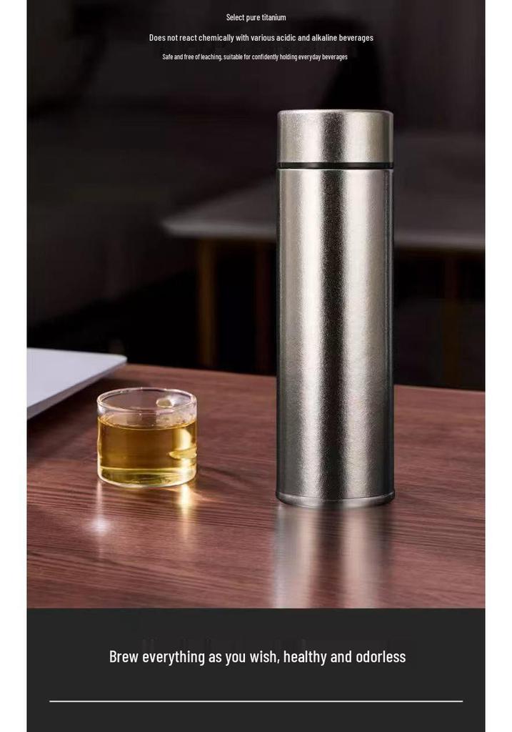 Customizable High-End Pure Titanium Insulated Cup – Sleek, Portable, Large Capacity for Business and Home Use