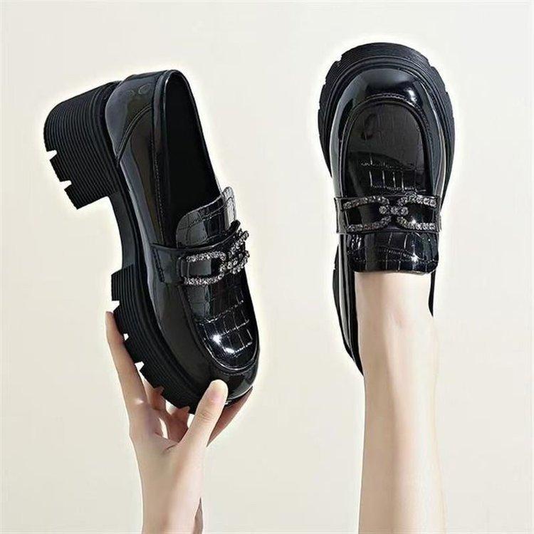 2025 New Luxury Women's Exquisite Small Leather Shoes Japanese Round Head Retro Style Mary Jane Casual Coarse Heels High Heels