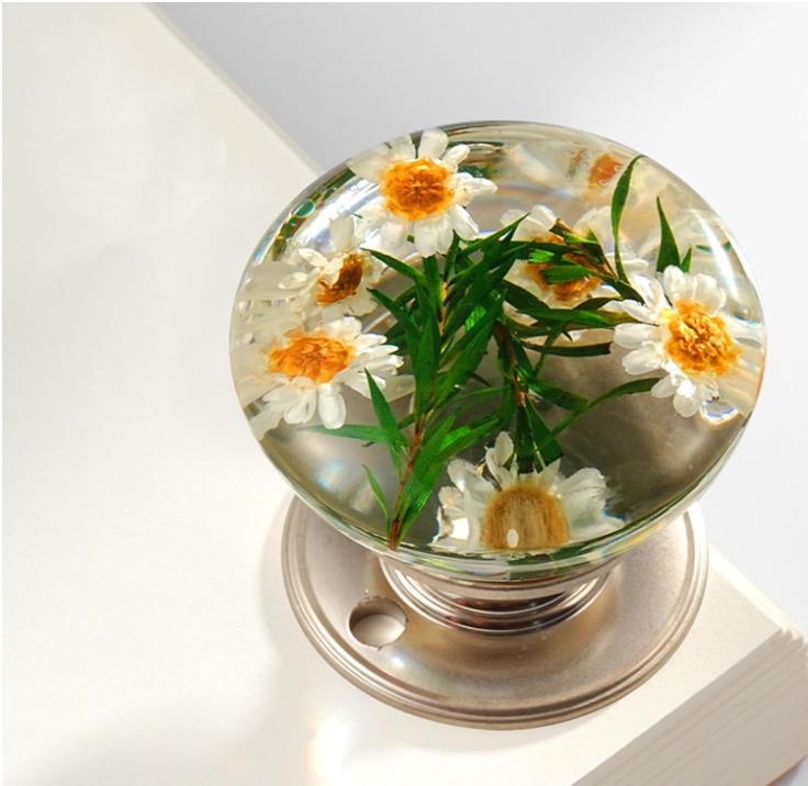 Vintage Round Cabinet Knobs Resin Crystal Drawer Cabinet Knobs Transparent Animal Epoxy Pull Handles for Wardrobe Dresser