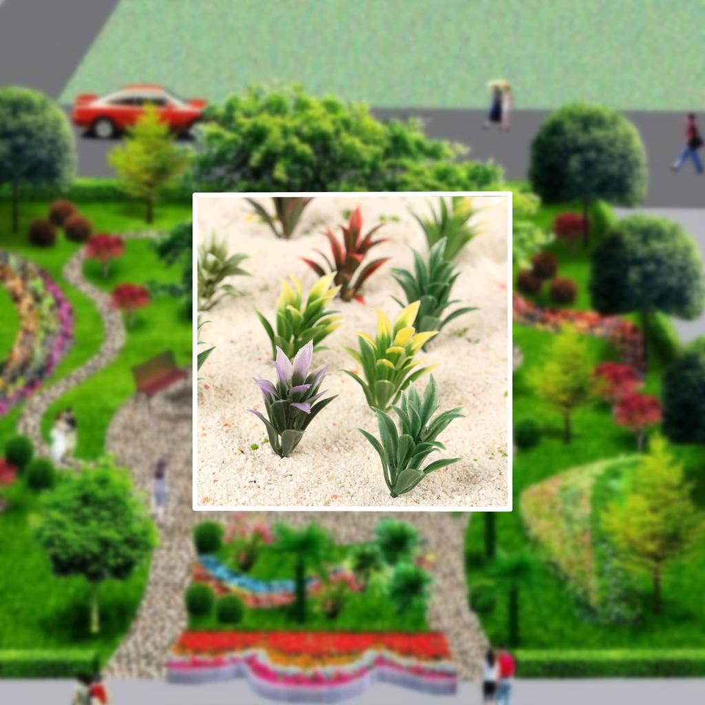 100pcs Flower Model Tree Railway Model Architectural Model Train Model Landscape Scenery Collection City Model Decoration Plastic Yellow White Green