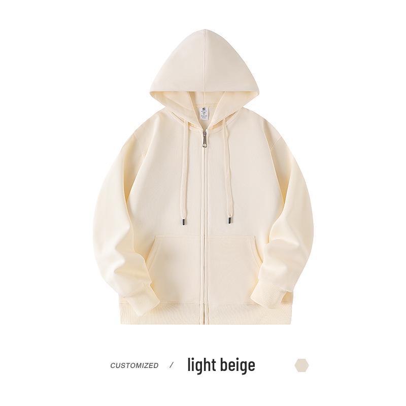 Unisex Zippered Hooded Sweatshirt - Solid Color, Loose Fit, Versatile Autumn Casual Hoodie Jacket