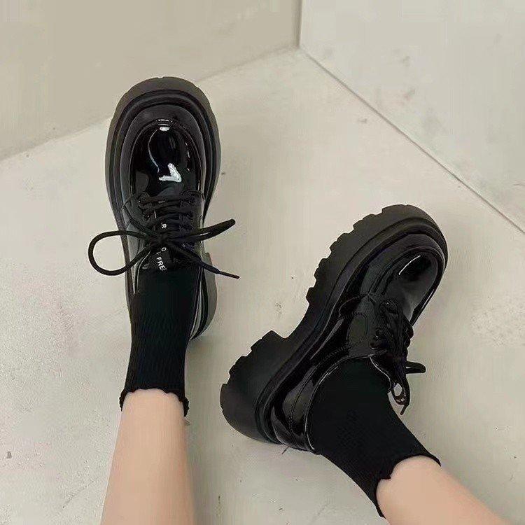 

Женские весенние черные туфли на плоской платформе, женские мокасины, туфли-лодочки, дизайнерские повседневные кожаные оксфорды 38