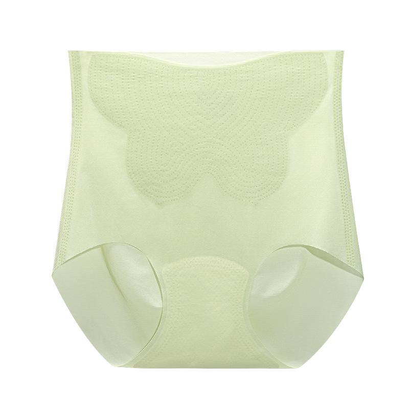 

Female Summer Thin Style Ice Silk Without Trace Antibacterial Cool Feeling Breathable Hip High Waist Triangle Briefs XXL зелений