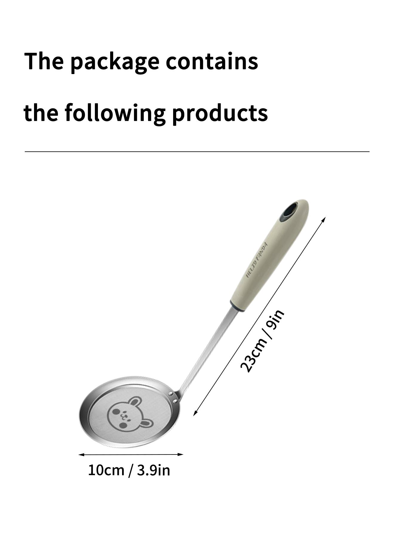 

1 шт. ложка-фильтр для остатков с пластиковой ручкой, защищающей от ожогов, дуршлаг из нержавеющей стали 304, кухонный мелкий сетчатый дуршлаг-ложка