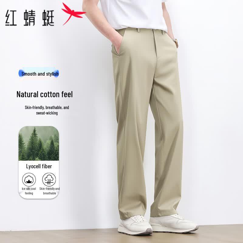 RED DRAGONFLY Men s Summer Lyocell Straight-Leg Casual Pants 29