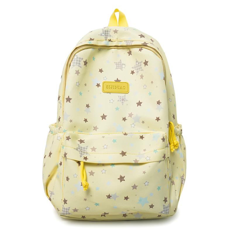 Star Print Large Capacity Backpack Grade 3-6 Student Schoolbag
