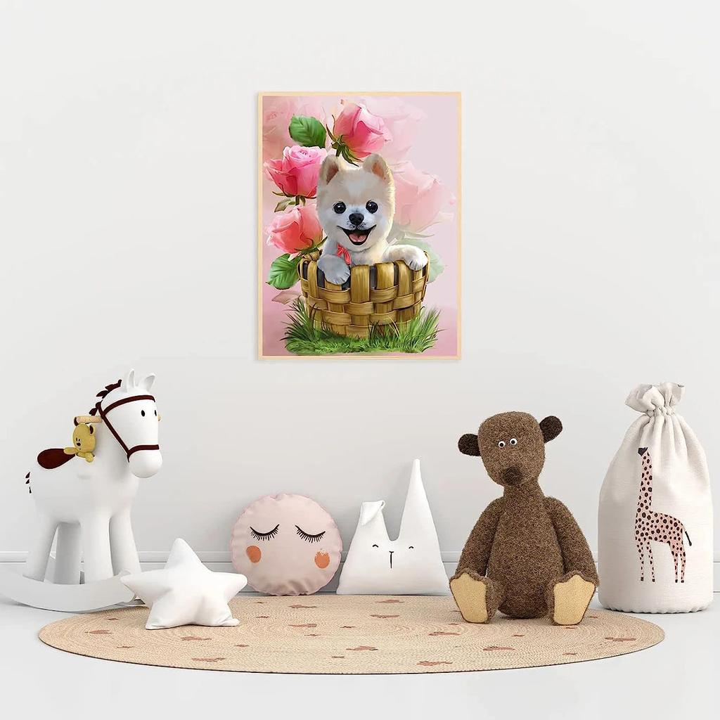 DIY Diamond Painting Cute Dog Cross Stitch Kit Mosaic Art Diamond Painting Full Circle/Square Diamond Home Decoration