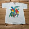 Vintage 90s Antigua Tropical Parrots Macaw Birds Caribbean Graphic T-Shirt - XL Unisex T-Shirt