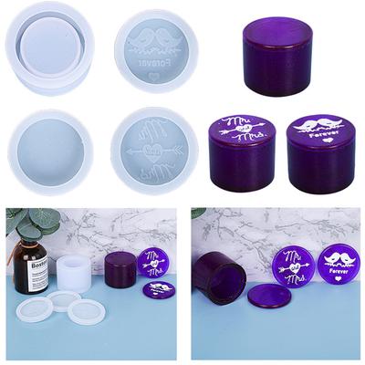 Scatola Anelli per Amanti Stampo in Resina Scatola Gioielli Stampo Stampo Rotondo in Silicone per Resina Scatola di Stoccaggio Anelli per Artigianato Fai da Te Colata